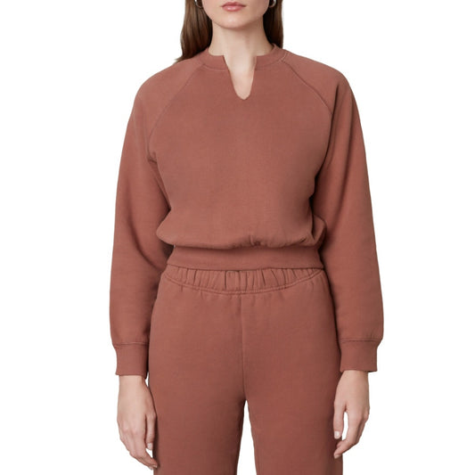 Nia Notched Crop Sweatshirt in Copper at Nordstrom, Size Small