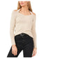 Vince Camuto Metallic Halter V-Neck Sweater in Flax, Size X-Large