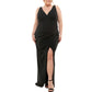 Emerald Sundae Trendy Plus Size V-Neck Gown Slit Side Leg | Size 20