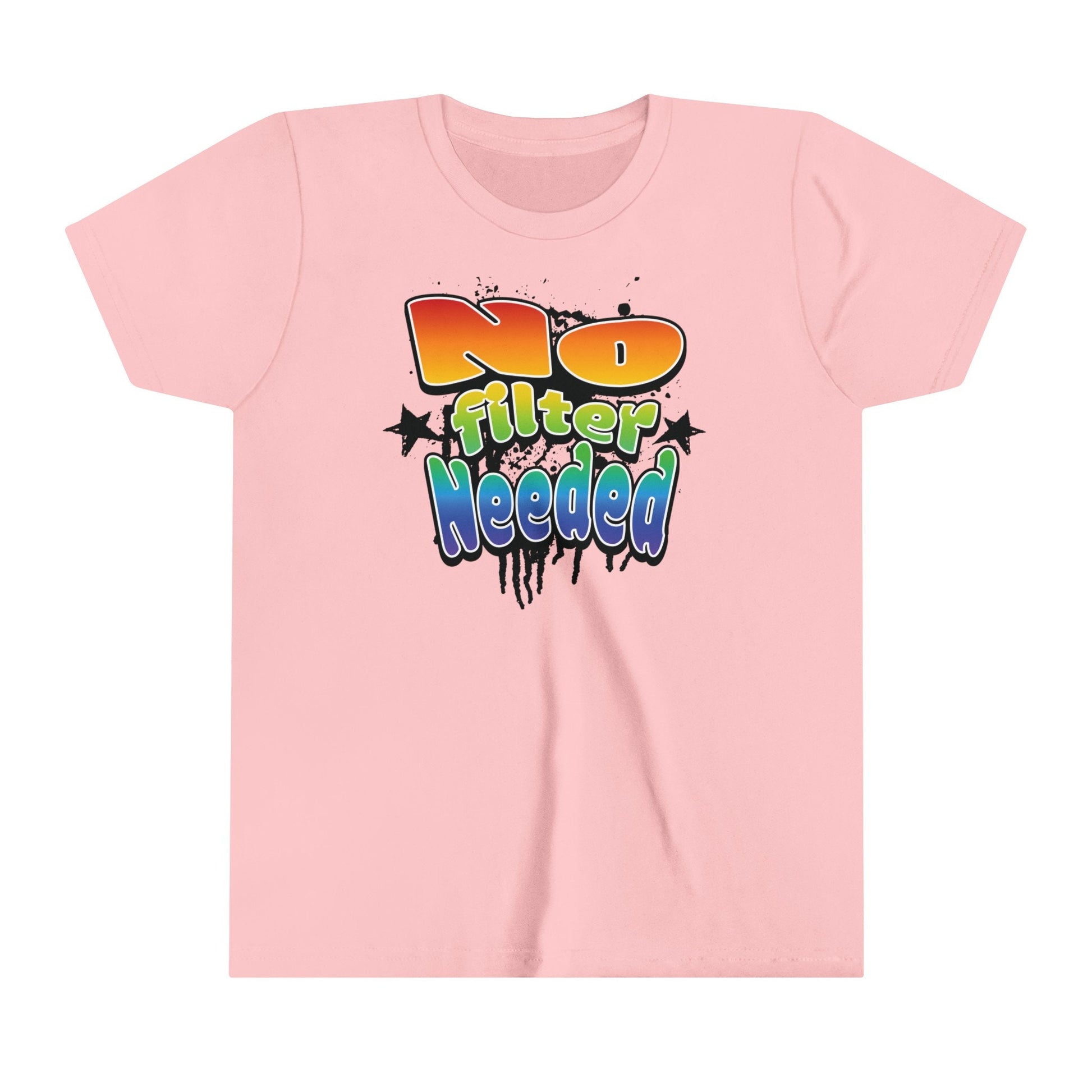 Kids Positivity T-shir,t No Filter Needed Youth T-Shirt Fun & Confident Kids Tee, Kids Inspirational T-Shirt, Family Matching T-shirts