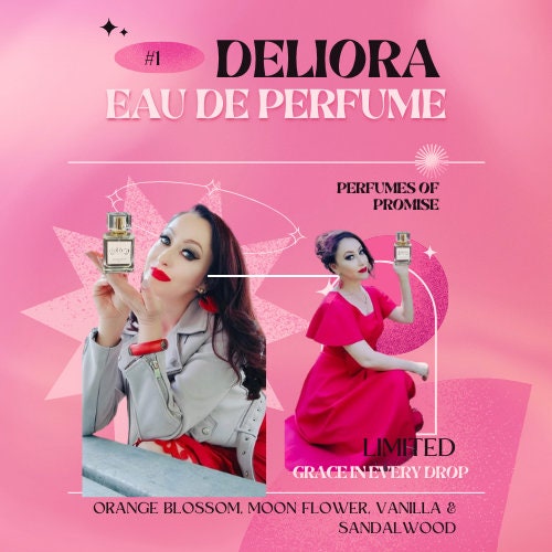 Deliora Scented Eau de Parfum Romantic Fragrance for Women Organic and Paraben-Free Ideal Birthday or Anniversary Gift Great gift for mom