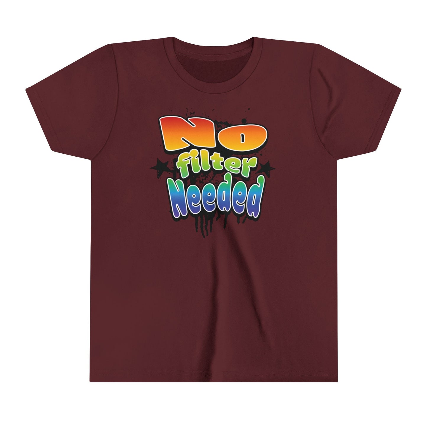 Kids Positivity T-shir,t No Filter Needed Youth T-Shirt Fun & Confident Kids Tee, Kids Inspirational T-Shirt, Family Matching T-shirts