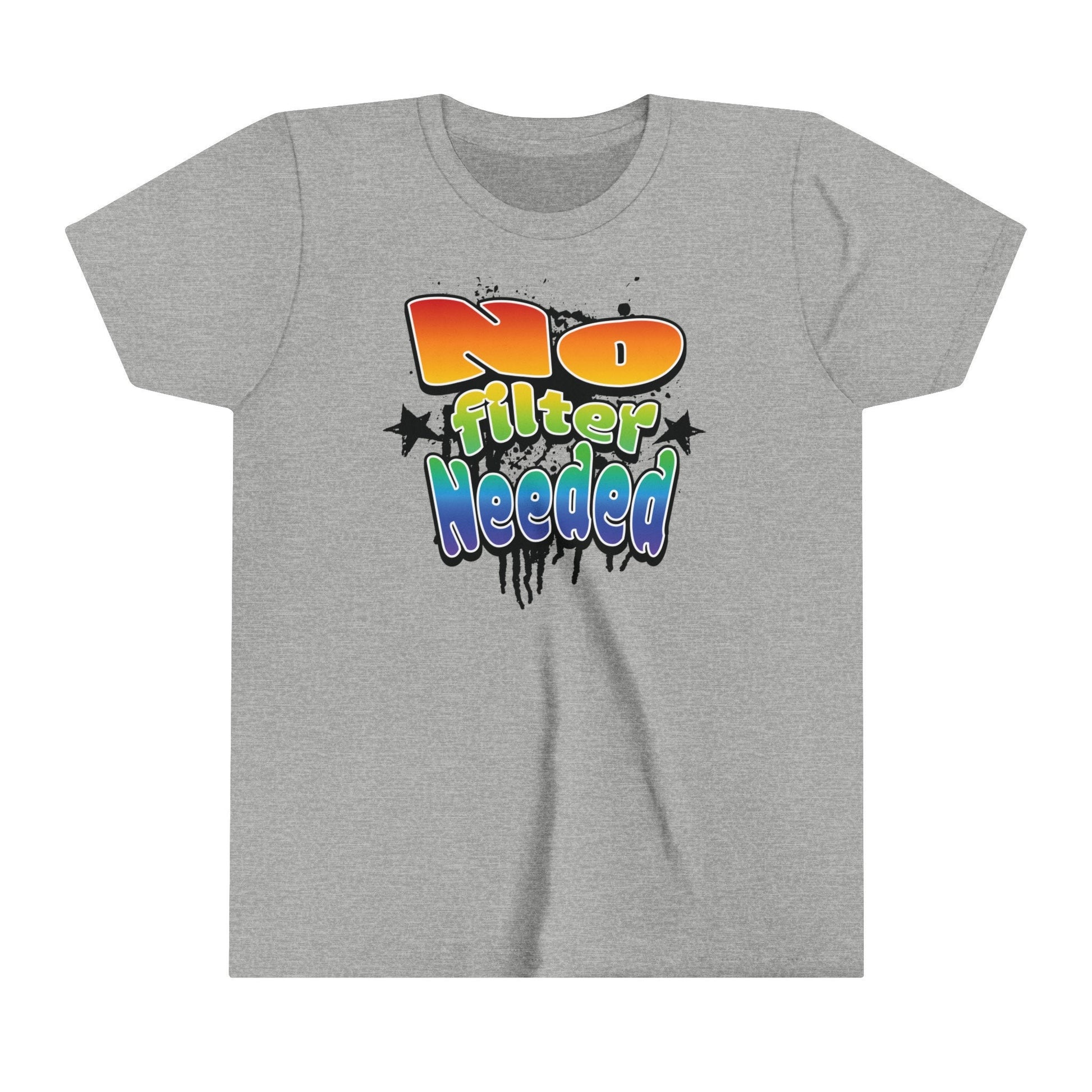 Kids Positivity T-shir,t No Filter Needed Youth T-Shirt Fun & Confident Kids Tee, Kids Inspirational T-Shirt, Family Matching T-shirts