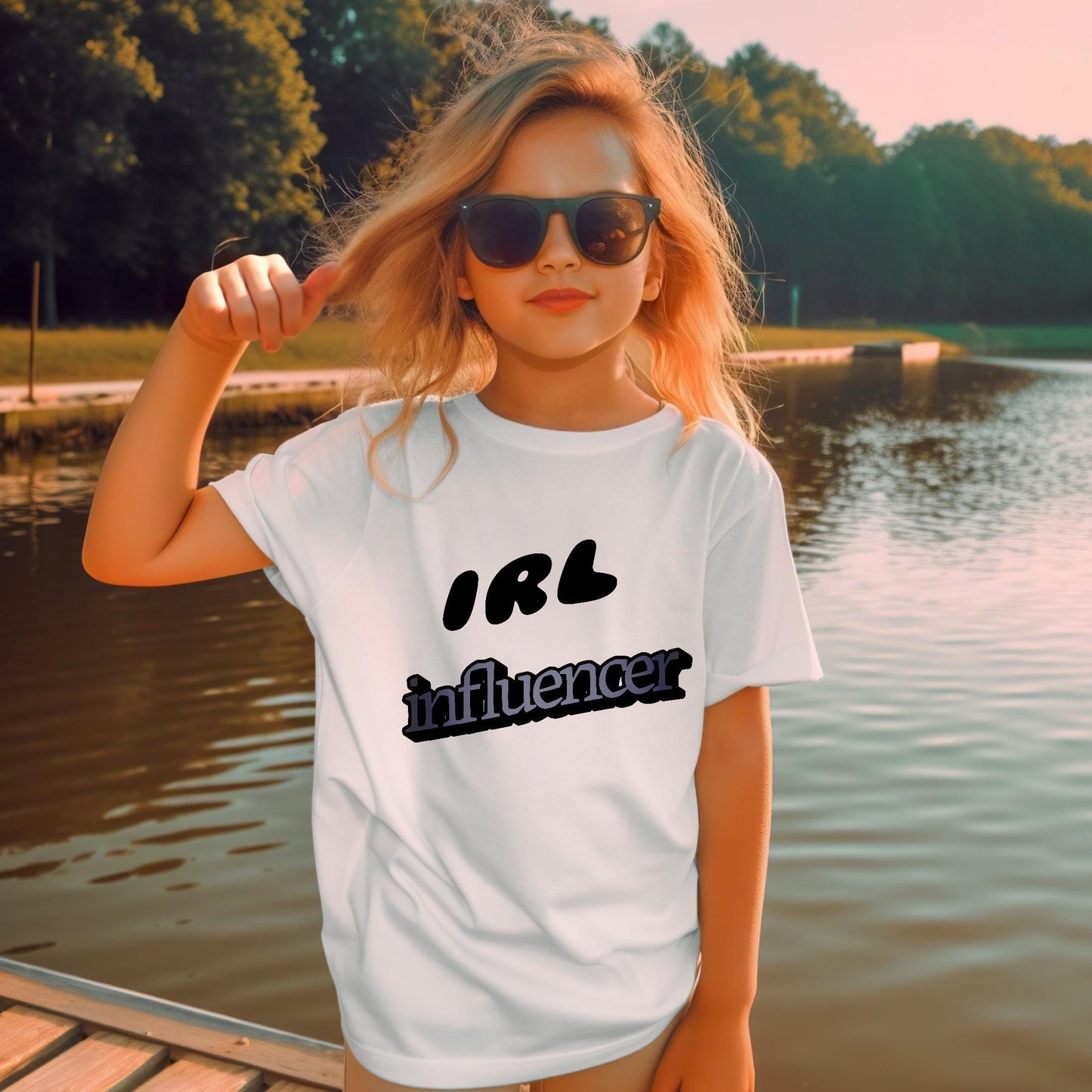 Instagram ready IRL Influencer Youth Tee Fun Kids T-Shirt Kids Influencer Tshirt, In Real Life, Kids Positivity T-Shirt