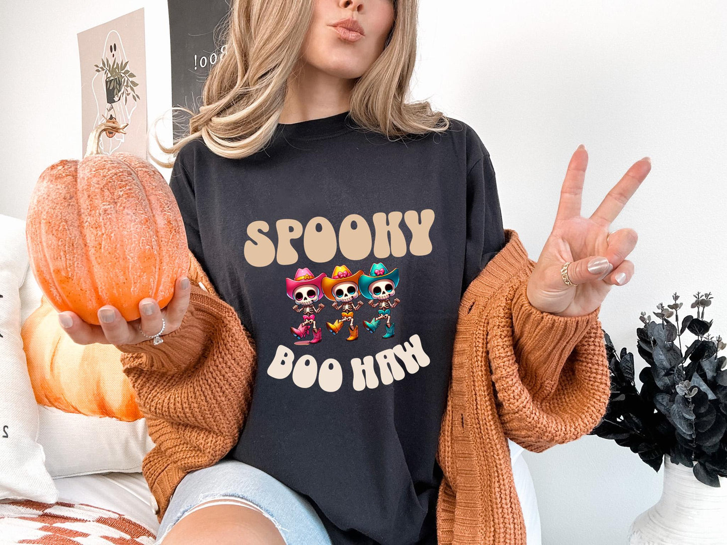 spooky boo haw tshirt