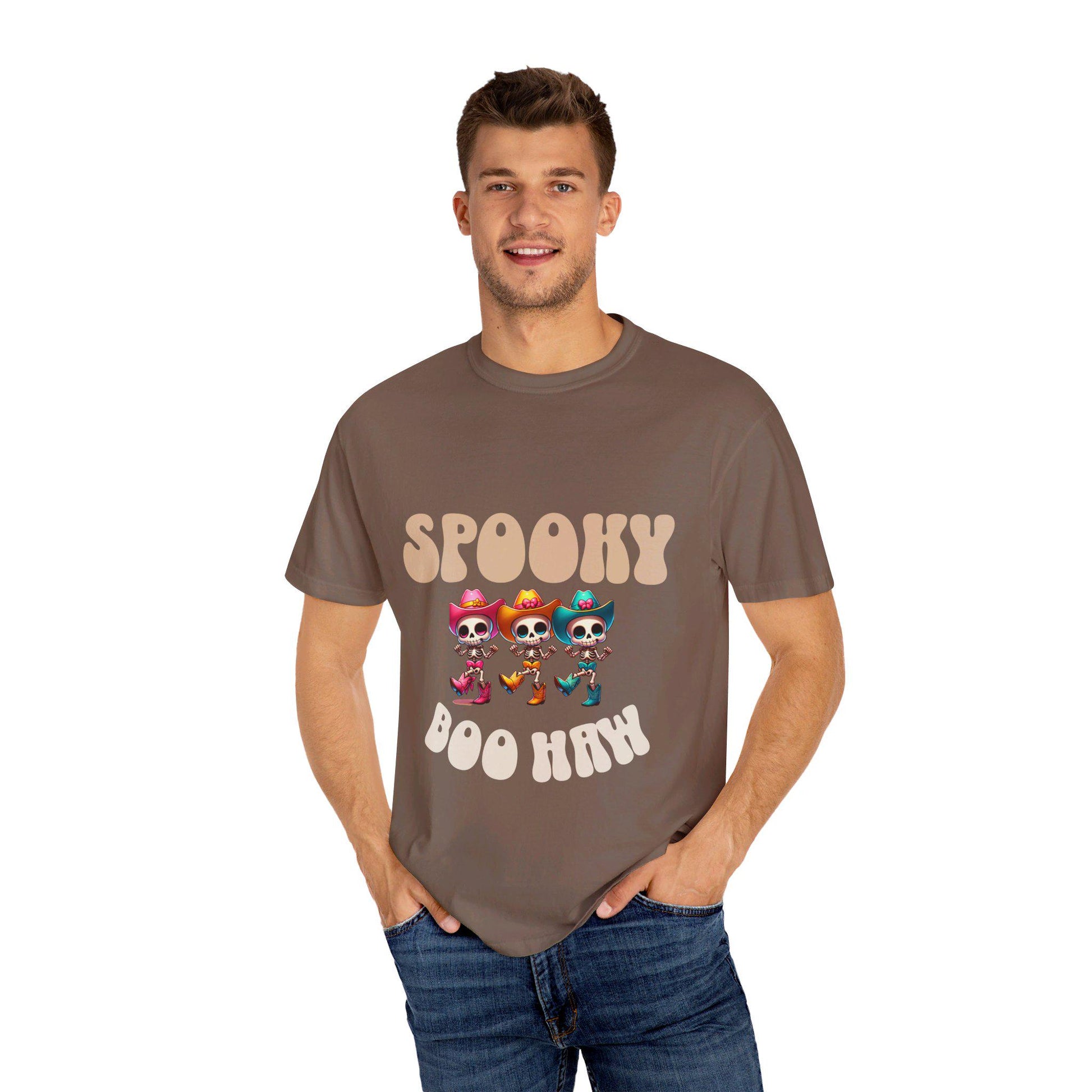 Spooky Boo Haw Unisex T-Shirt, Comfort Colors Tee, Halloween Shirt, Ghost Graphic Top, Scary Fall Apparel, Boo Haw western t-shirt