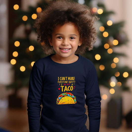 Taco Themed Clothing Witty Kids Wear Comfortable Kids TShirt Quirky Children Fashion Food Humor Taco Lover Gift Fun Family Photo Outfit Colorful Kids Clothing