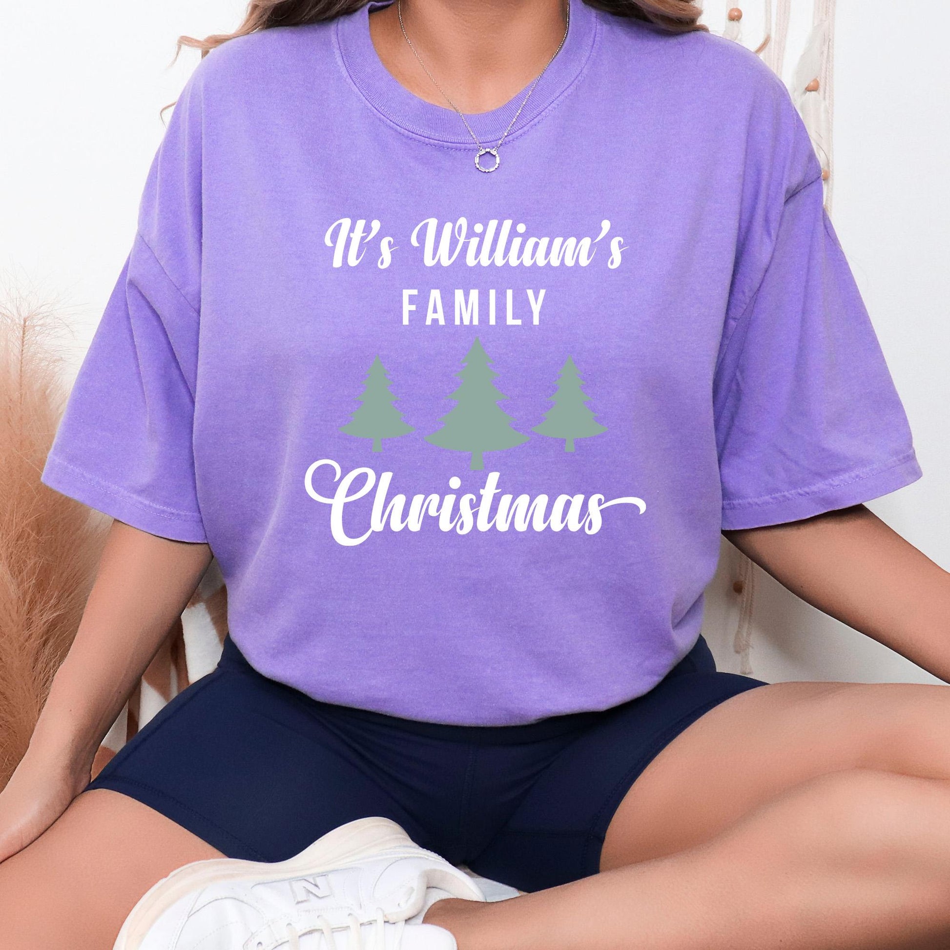 Customizable Christmas T-Shirt Family Gathering Outfit Holiday Spirit Expression Unified Family Look Christmas Morning Wear Group Photo Outfit Festive Wardrobe Addition