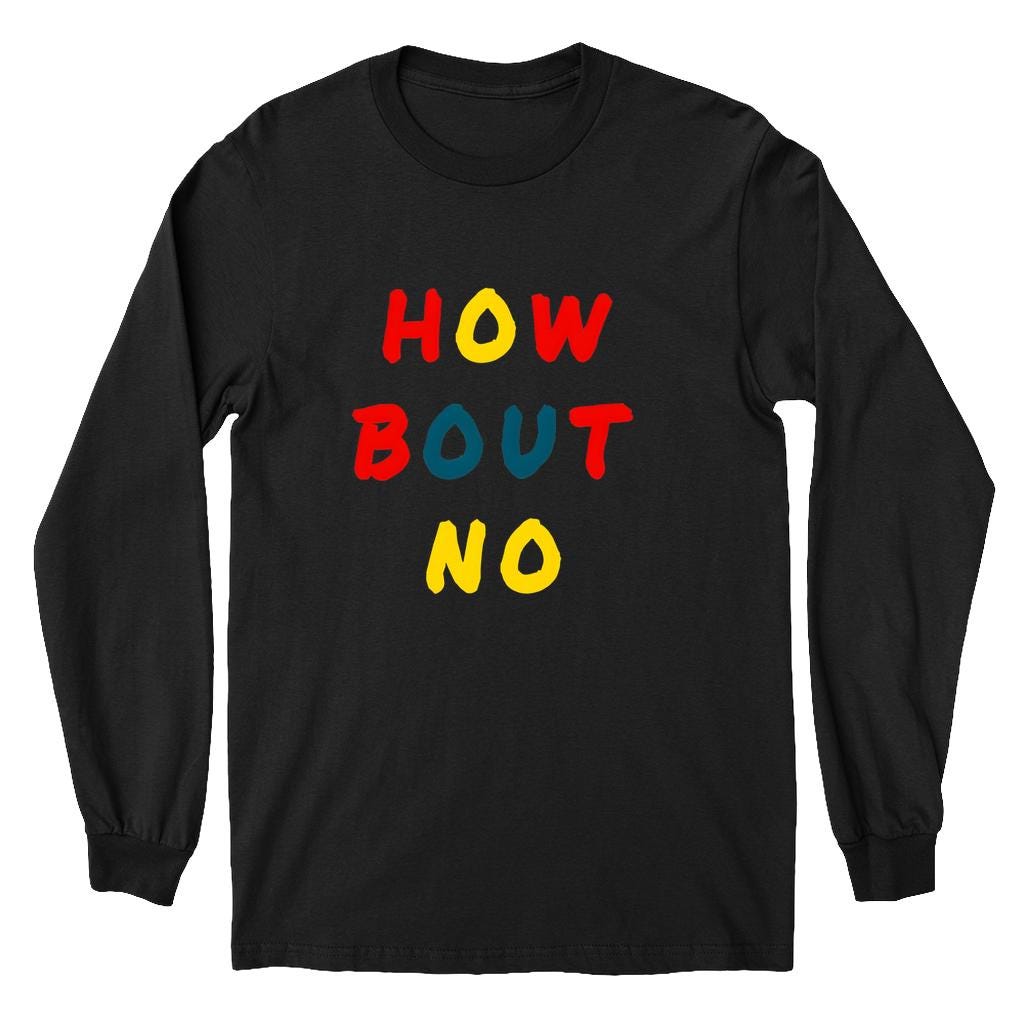 How Bout No Shirt Funny Kids Sweatshirt Sassy Children Clothing School Spirit Wear Halloween Costume Idea Sports Fan Attire Concert Outfit for Kids Social Media Trend Clothing Youth Culture Fashion