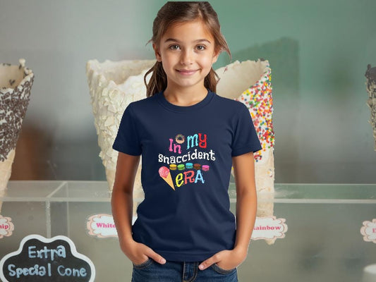 Children&#39;s Humor Tee Snaccident Era Shirt Playful Kids Design Sweet Tooth T-Shirt Fun Food-Themed Apparel Comfortable Children&#39;s Wear Durable Kids Clothing Youth Sizes