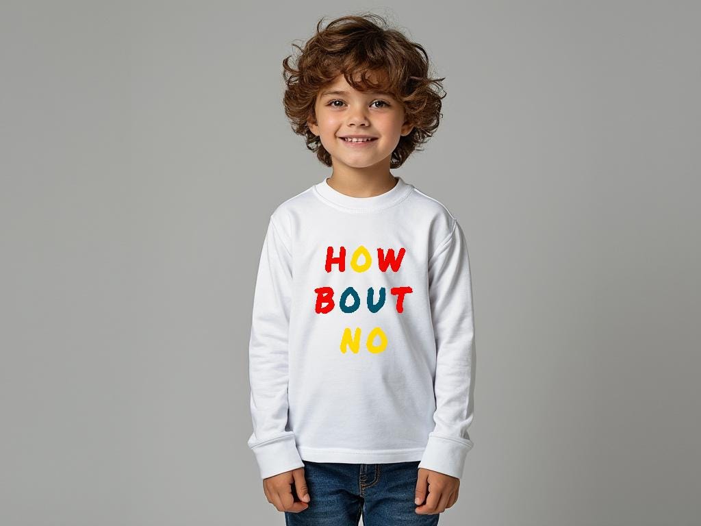 Sassy Children Clothing How Bout No Shirt Funny Kids Sweatshirt Halloween Costume Idea Sports Fan Attire Concert Outfit for Kids Social Media Trend Clothing Meme Day Outfit Spirit Week Attire