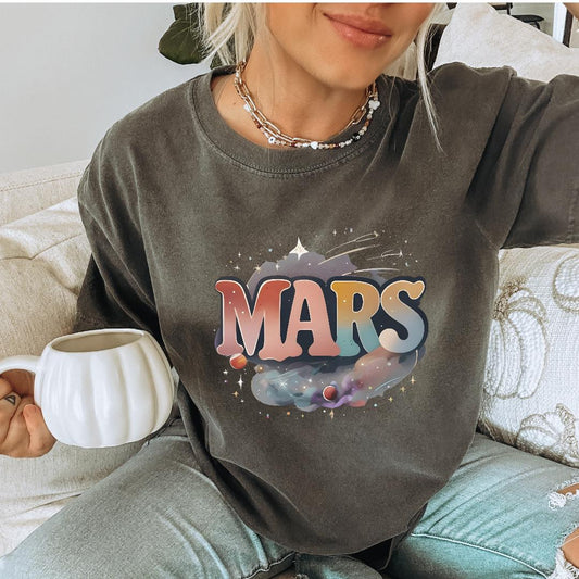 MARS Comfort colors Unisex T-Shirt - Vintage Style Space Shirt, Red Planet Lover Gift, Astronomy Graphic Tee, Galaxy Theme Top, Universe