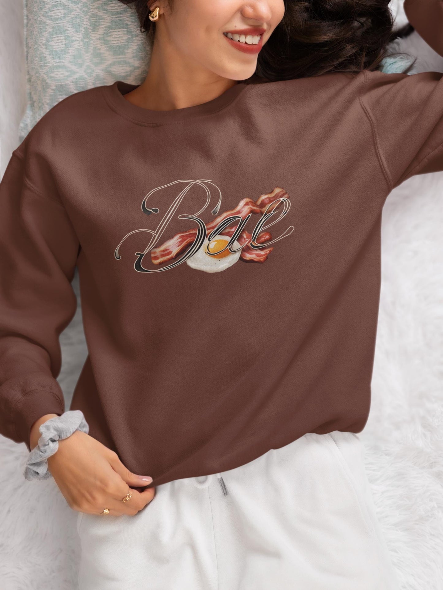 Funny Food Sweatshirt BAE Sweatshirt Bacon and Eggs Sweatshirt Breakfast Lover Gift Foodie Gift Couple Gift Food Lover Present Brunch Outfit Casual Statement Wear Cooking Gift