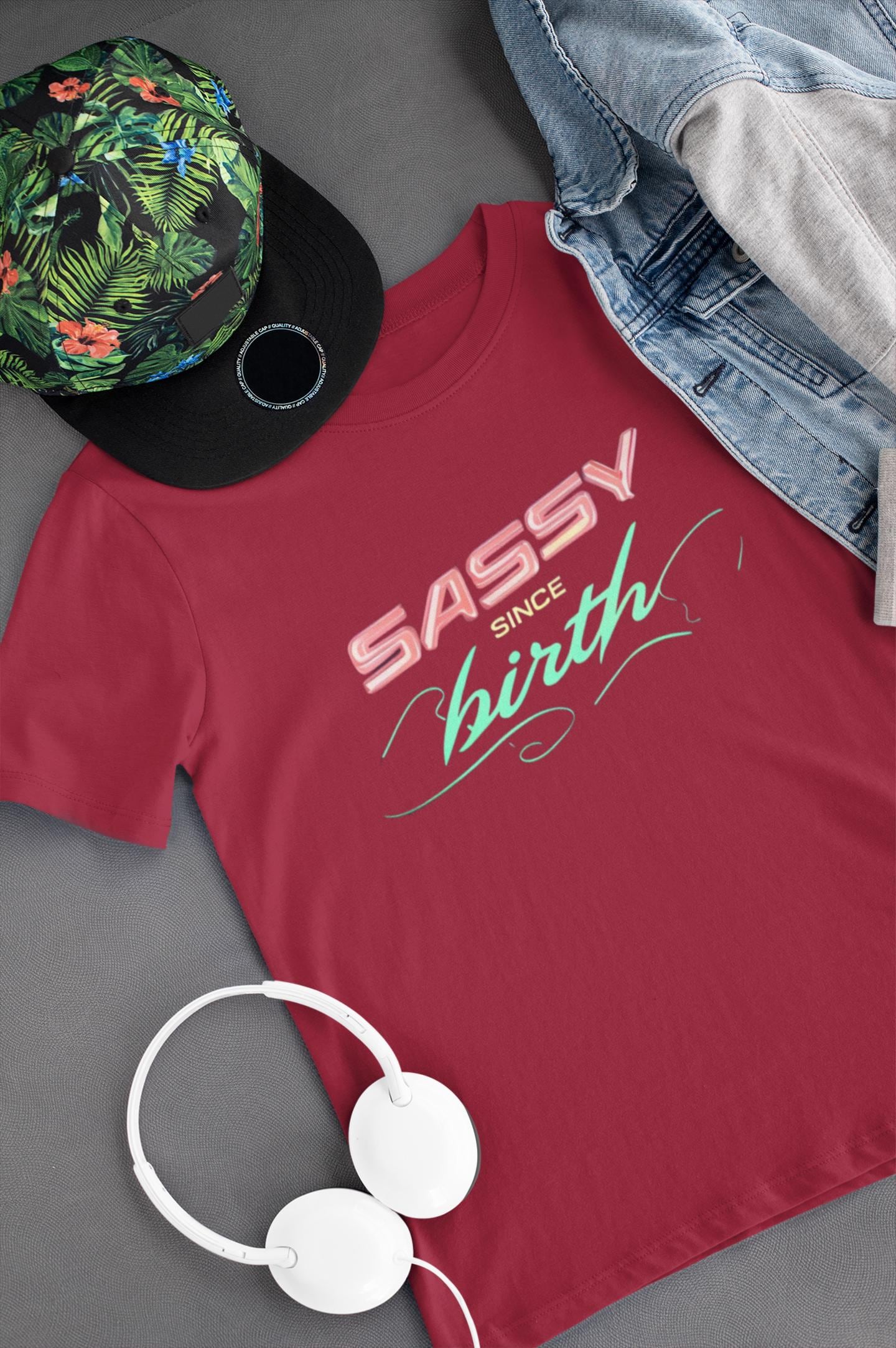 Sassy Since Birth Tee funny kids tee sassy shirt princess shirt gift for girl diva shirt sweet sassy tees daughter birthday kids birthday