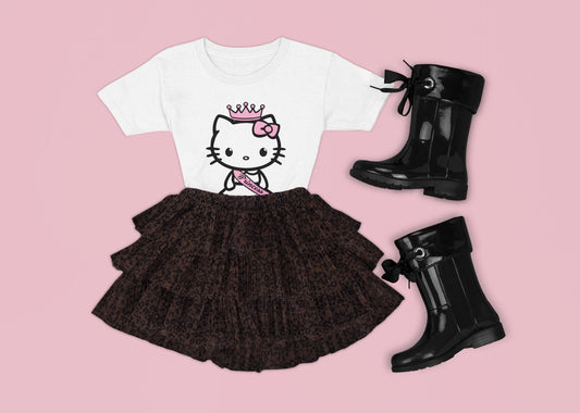 Hello Kitty Shirt Princess Birthday Outfit Toddler Girl Gift Birthday Girl Clothes Kawaii Character Theme Party Shirt Daughter Gift Hello Kitty Birthday Outfit Little Girl Present Theme Park Outfit Sanrio Fan Clothing Birthday Party Shirt