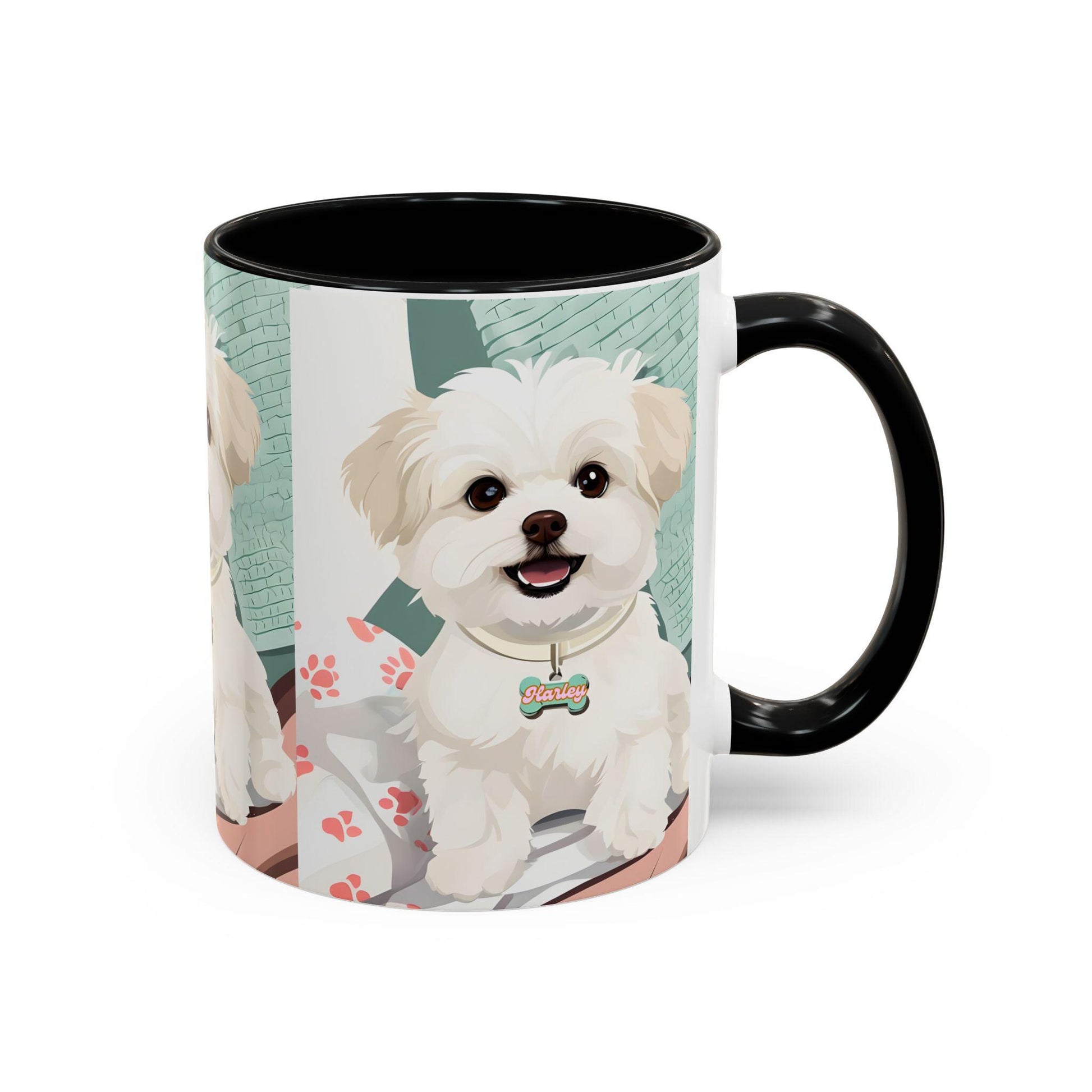 Customizable Maltese Coffee Mug, Personalized Dog Name Tag Cup - 11, 15oz, Pet Lover Gift, Novelty Tea Mug, Dog Owner Present, Cute Puppy