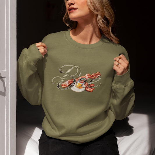 Bacon and Eggs Sweatshirt Bae Sweatshirt Breakfast Pun Sweatshirt Food Pun Sweatshirt Foodie Gift Funny Sweatshirt Novelty Sweatshirt Couples Sweatshirt Girlfriend Gift Wife Gift