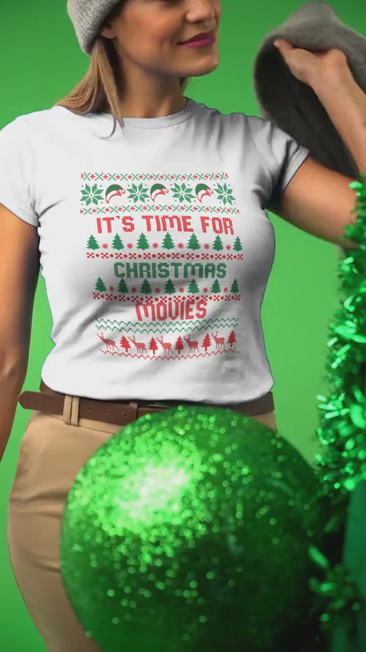 Christmas Movie T-Shirt Holiday Movie Shirt Festive Tee Movie Night Gift for Movie Lover Secret Santa Stocking Stuffer Ugly Sweater Style